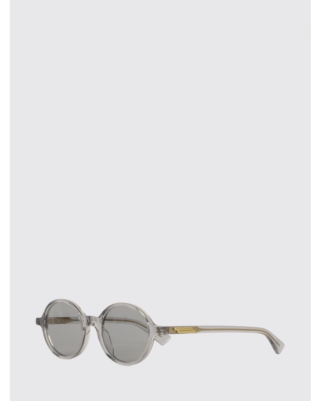 Bottega Veneta White Rounded Frame Acetate Eyeglasses for men