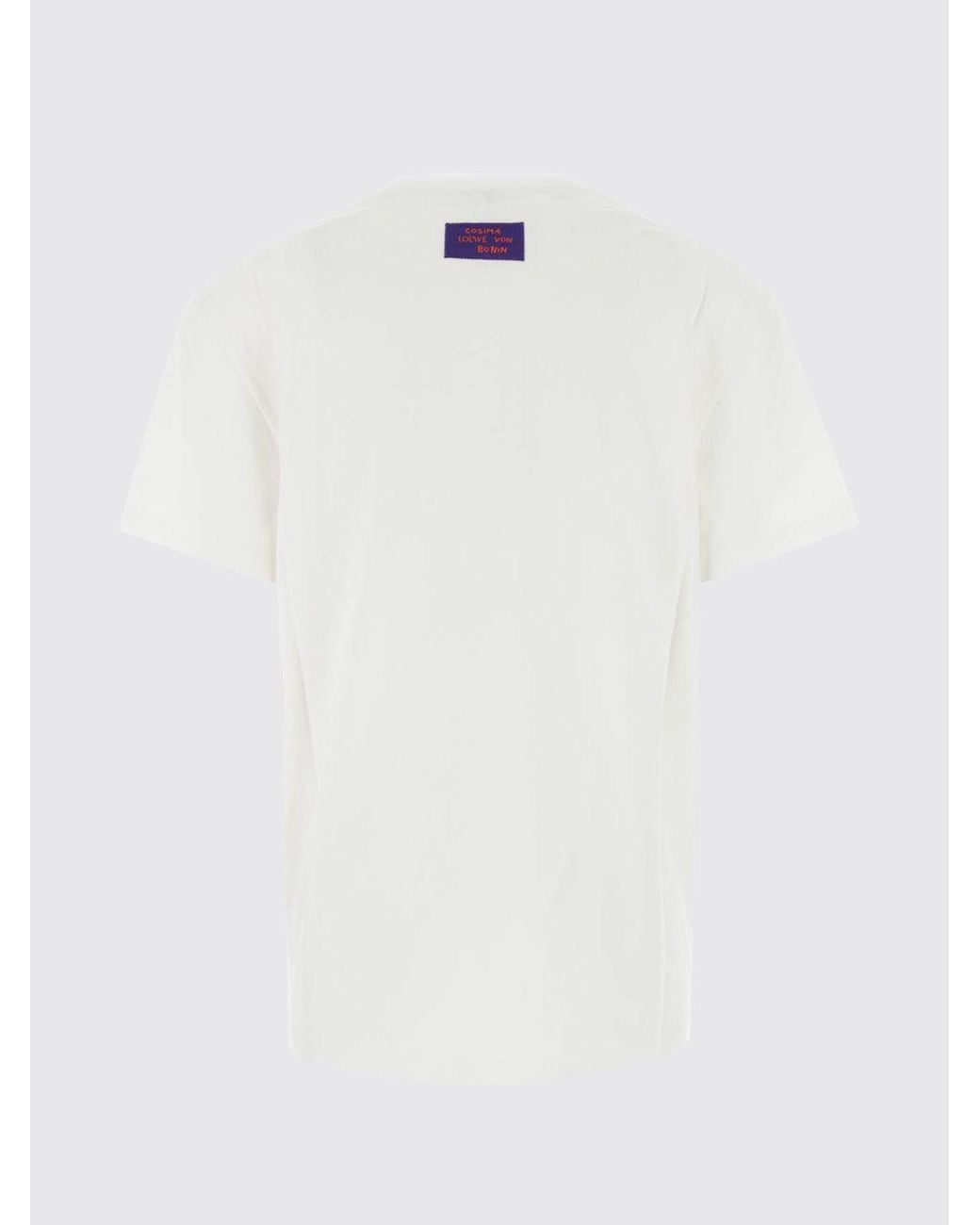 Loewe White Crew Neck Cotton T-Shirt With Patch Pocket