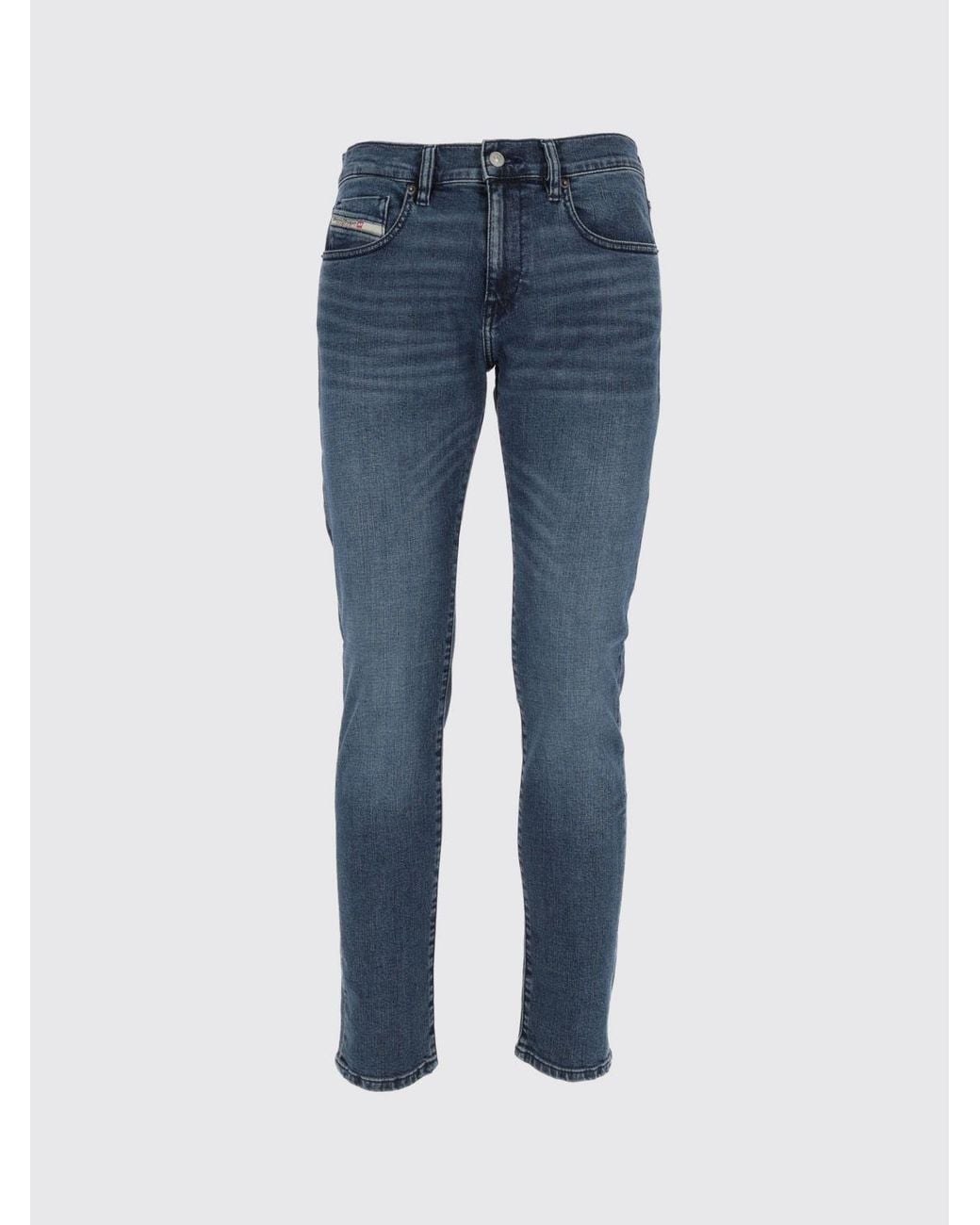 DIESEL Blue D-Strukt Mid-Rise Slim Fit Jeans for men