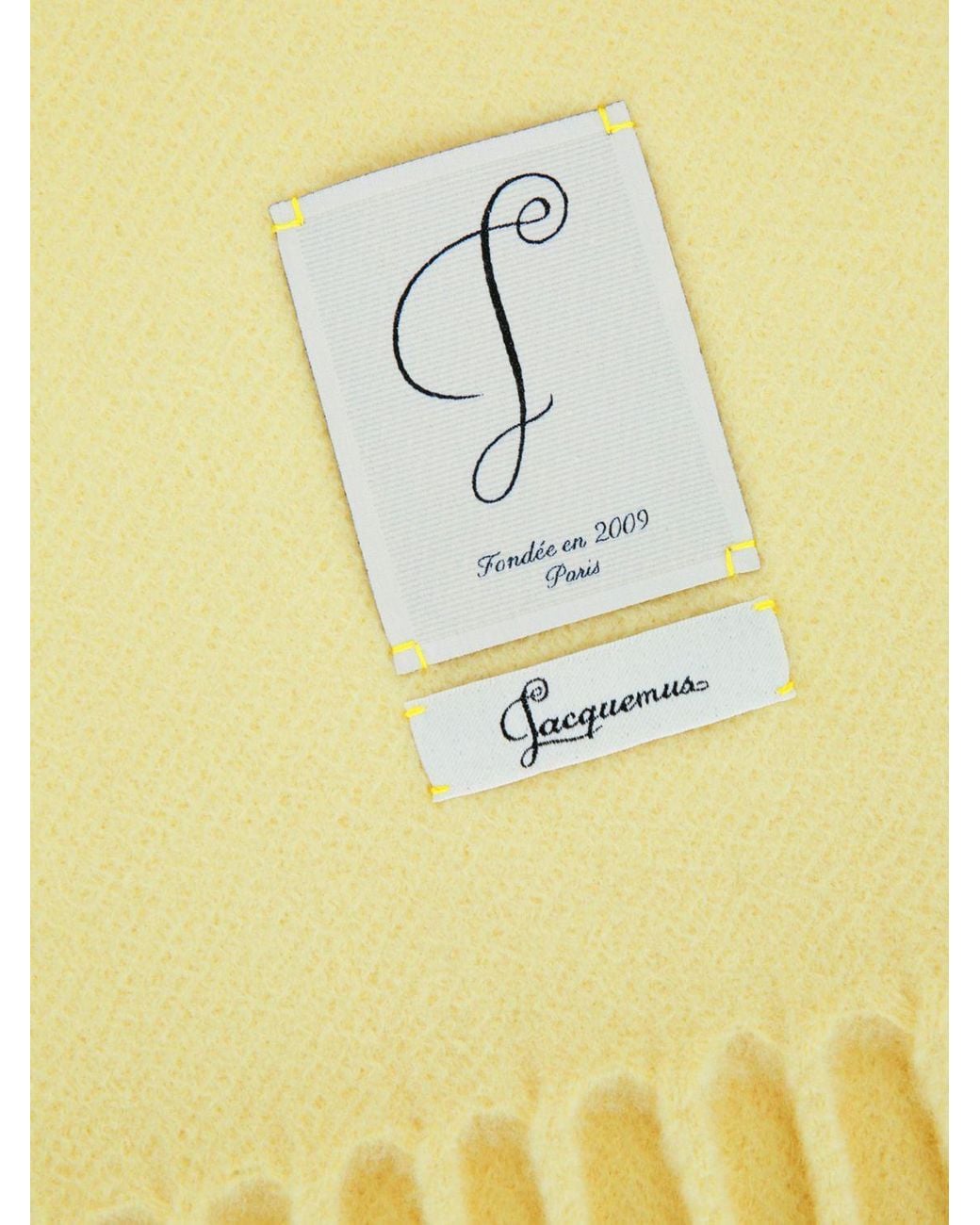 Jacquemus Metallic Colour-Block Wool-Blend Scarf With Fringes And Applied Logo