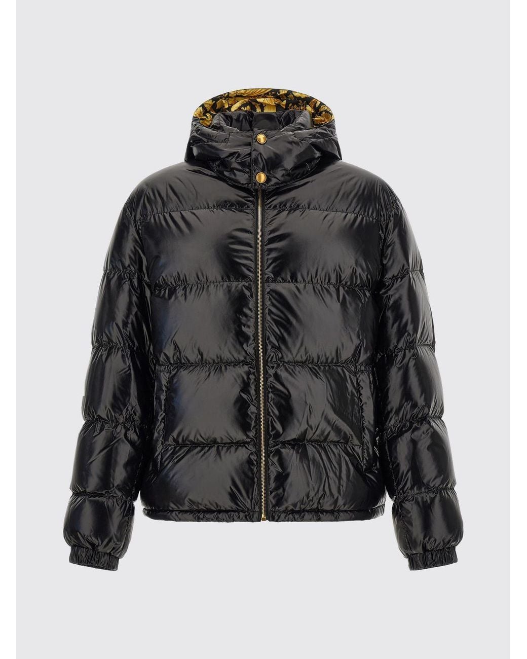 Versace Blue Water-Repellent Nylon Down Jacket With Hood And Medusa Logo for men
