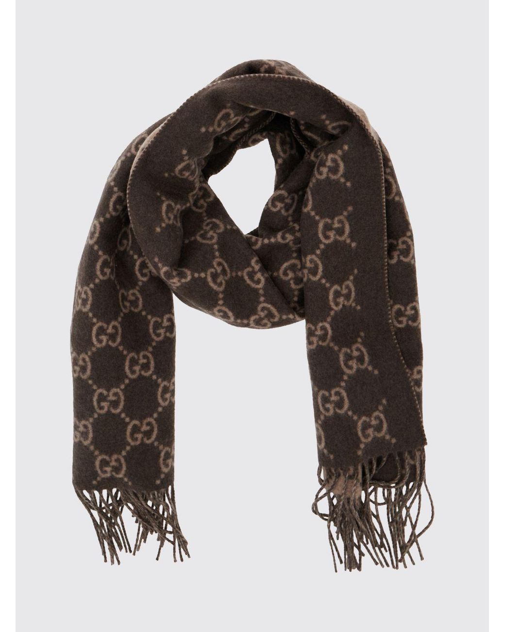 Gucci Black Gg Logo Pure Cashmere Scarf for men