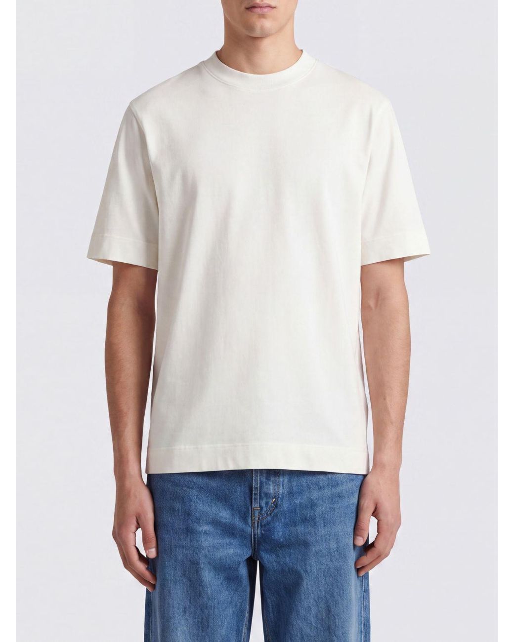 Emporio Armani White Basic Short-Sleeved Crewneck T-Shirt for men