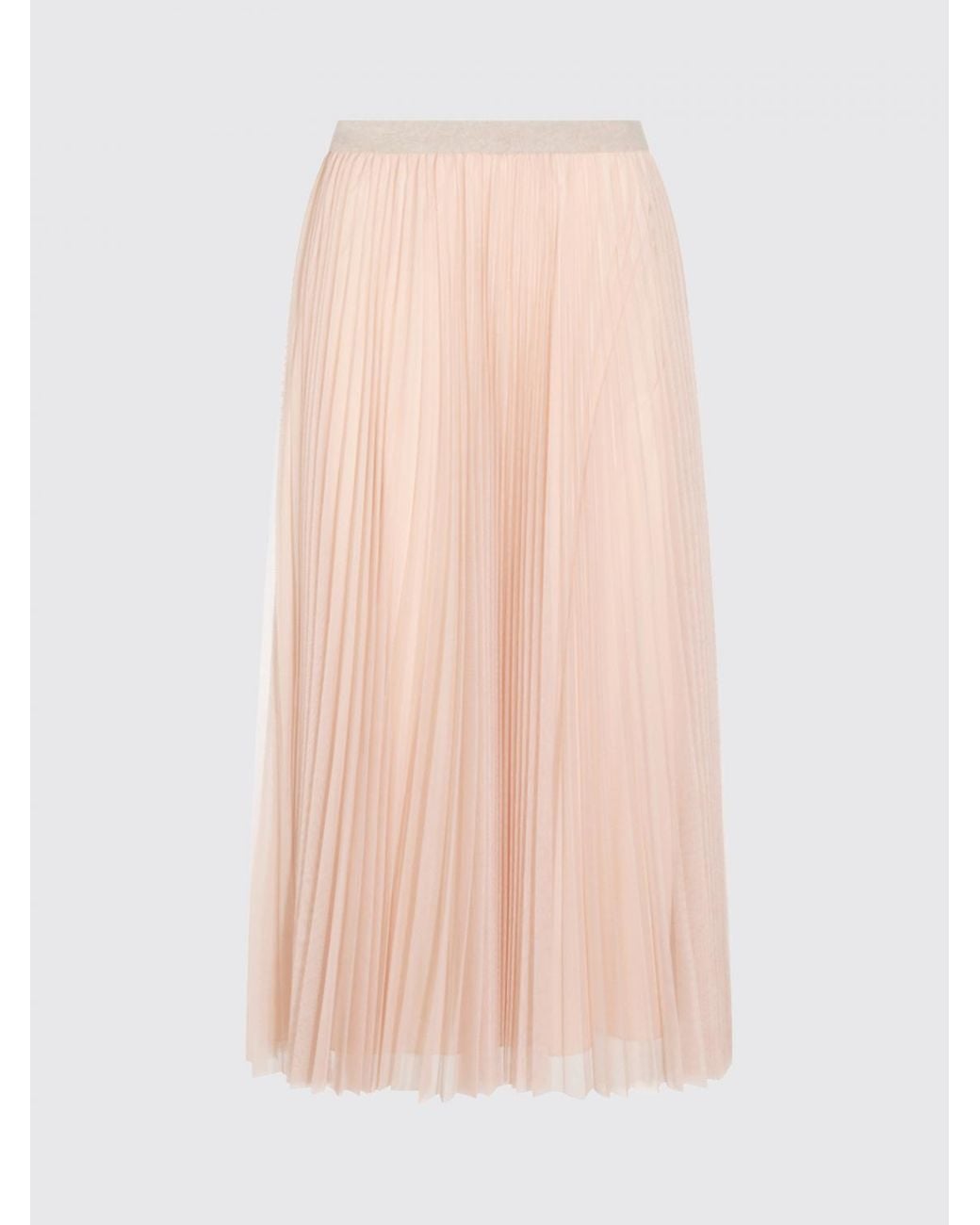 Fabiana Filippi Pink Pleated Crêpe Midi Skirt With A High Elasticated Waist