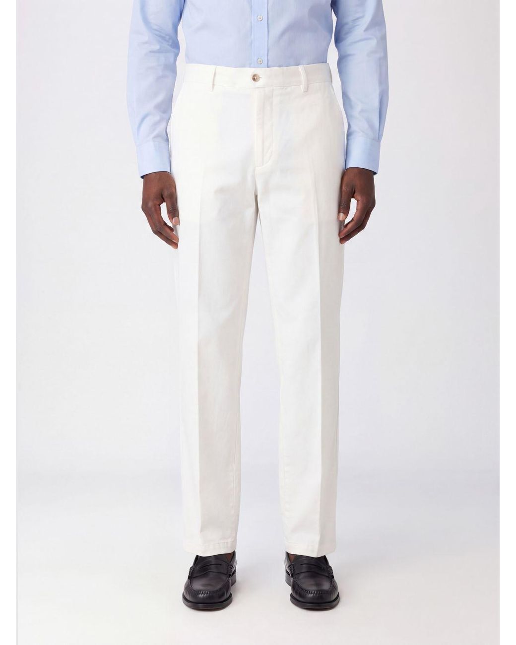 Briglia 1949 White Manhattan Straight-Leg Cotton Chino Trousers for men