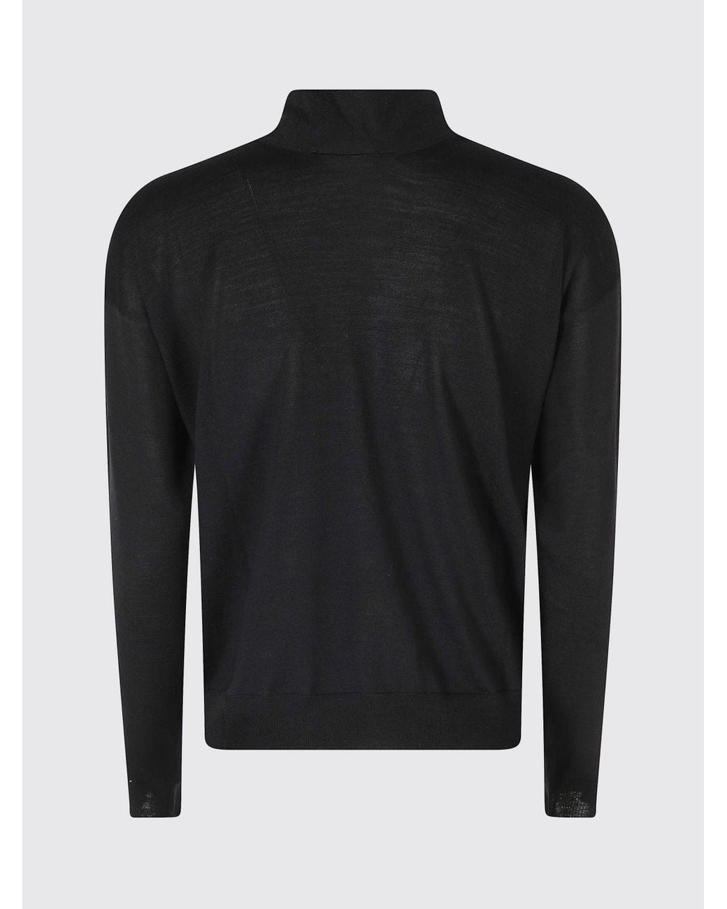 Roberto Collina Blue Wool Jumper With V-Neck And Scarf Collar