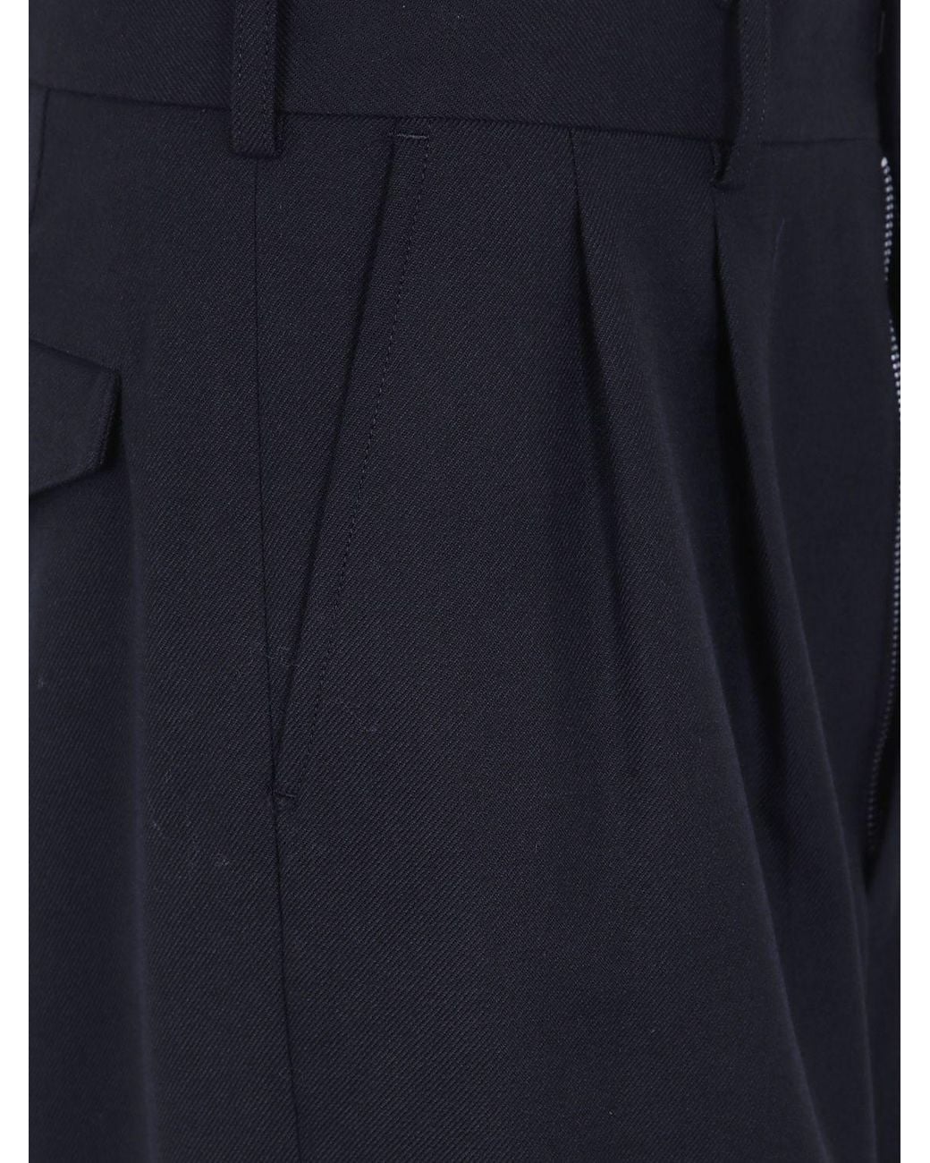 Junya Watanabe Blue Straight-Leg Pleated Wool Tailored Trousers for men