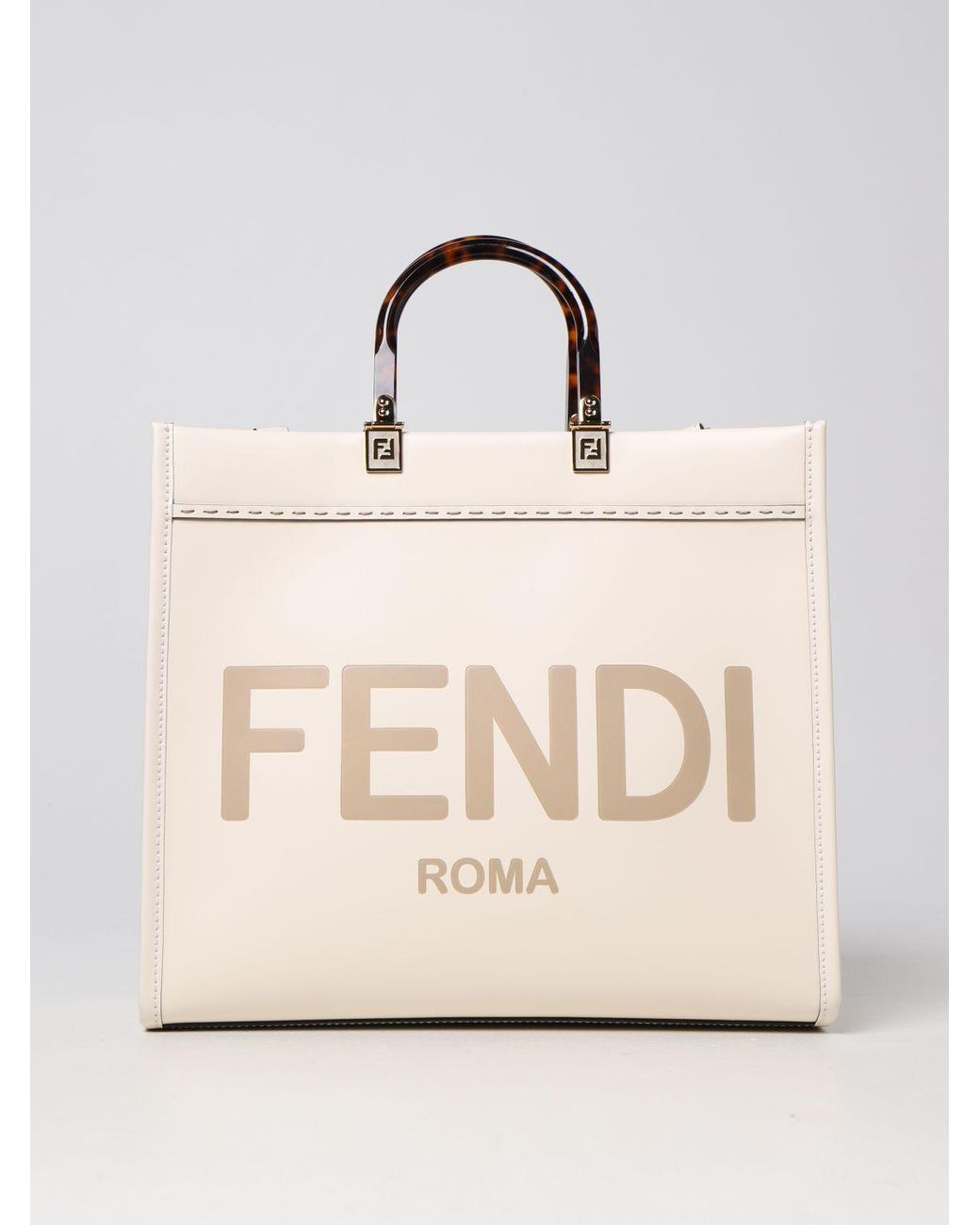 Fendi Tote Bags Woman in Natural | Lyst