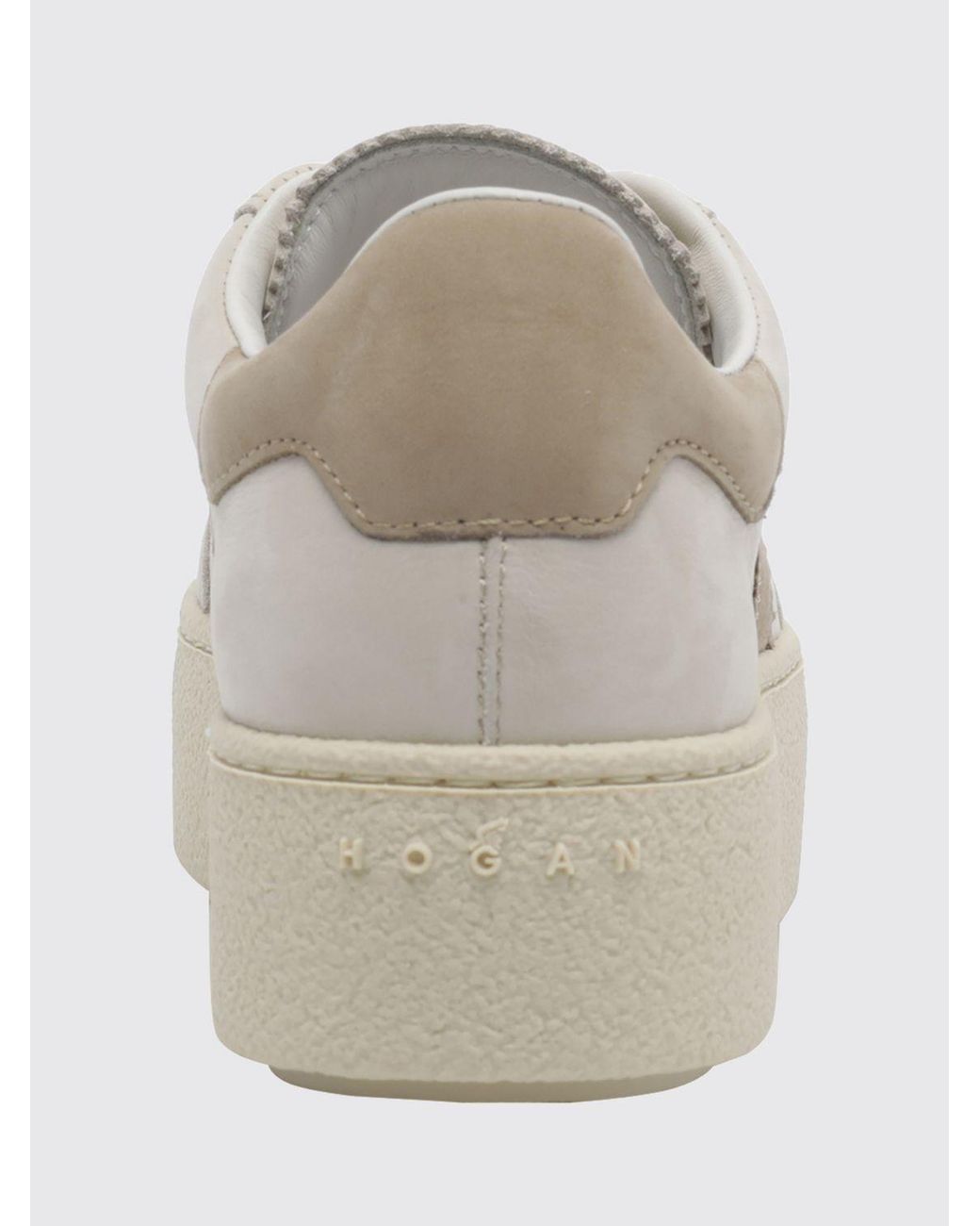 Hogan White Cool Nubuck Sneakers With Contrasting H And Platform Sole