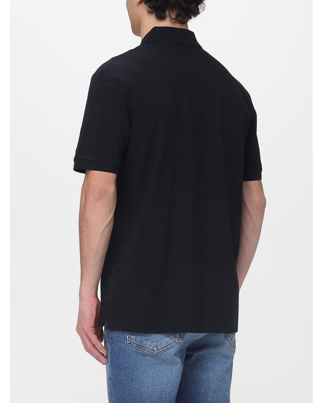 HUGO Black Cotton Polo Shirt for men