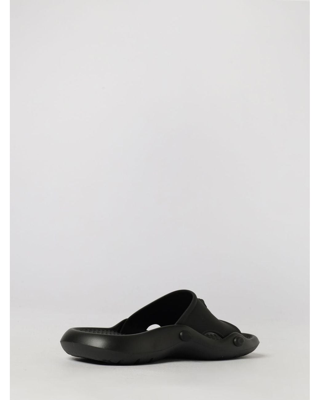 Versace Black Rubber Slide Sandals With Embossed Medusa Logo