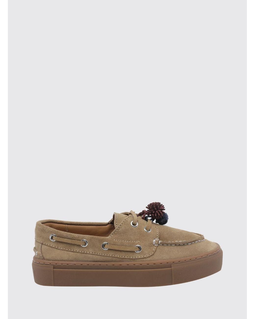 Date Brown Caletta Suede Boat Shoes With Raised Apron Toe