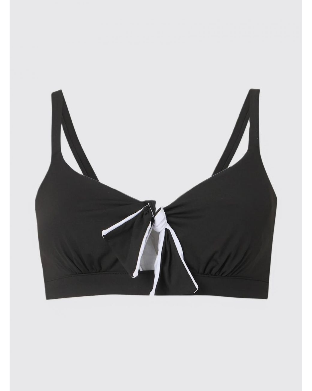 Max Mara Black Off-The-Shoulder Polyamide V-Neck Bikini Top