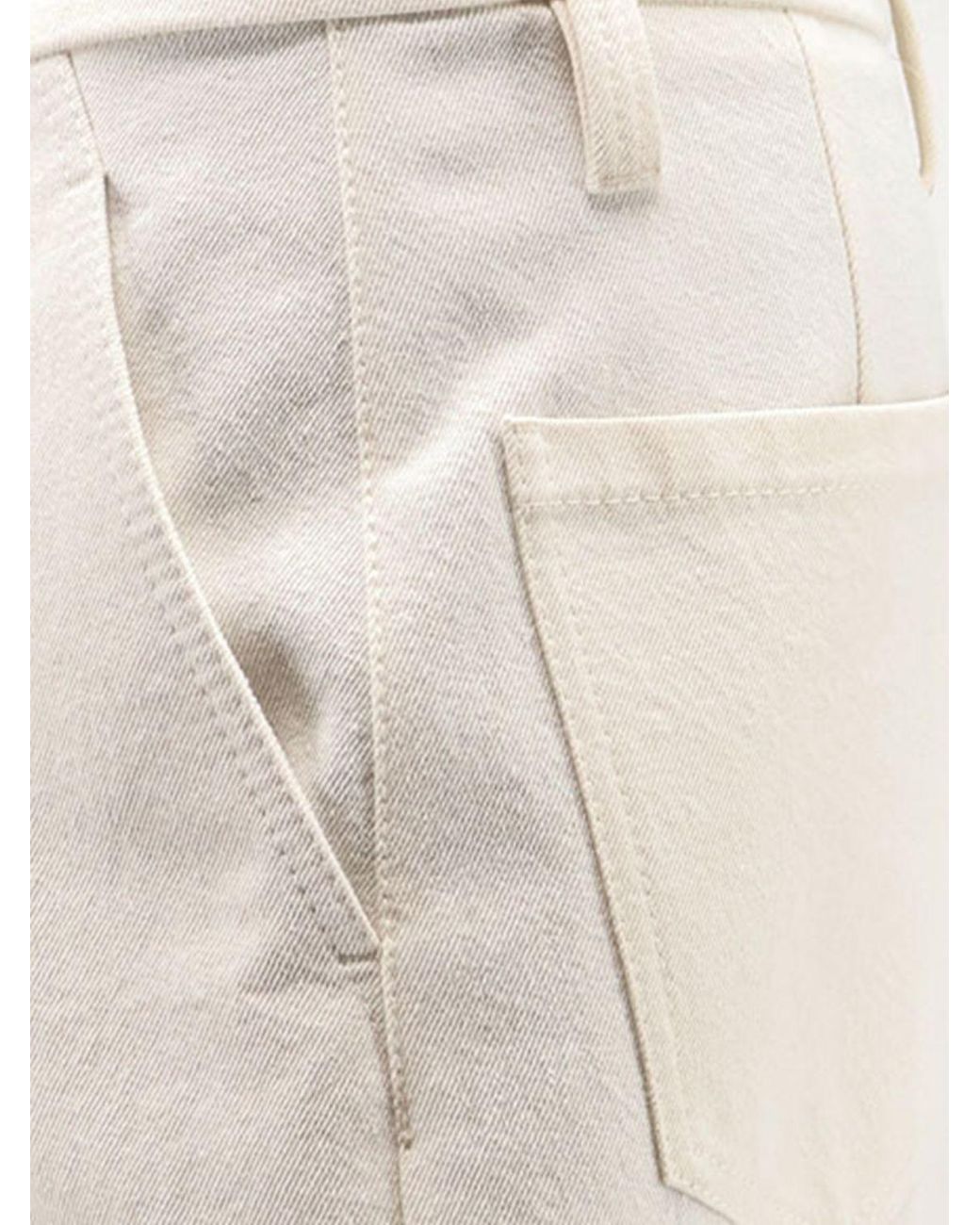 Brunello Cucinelli White High-Waisted Palazzo Trousers With Monili