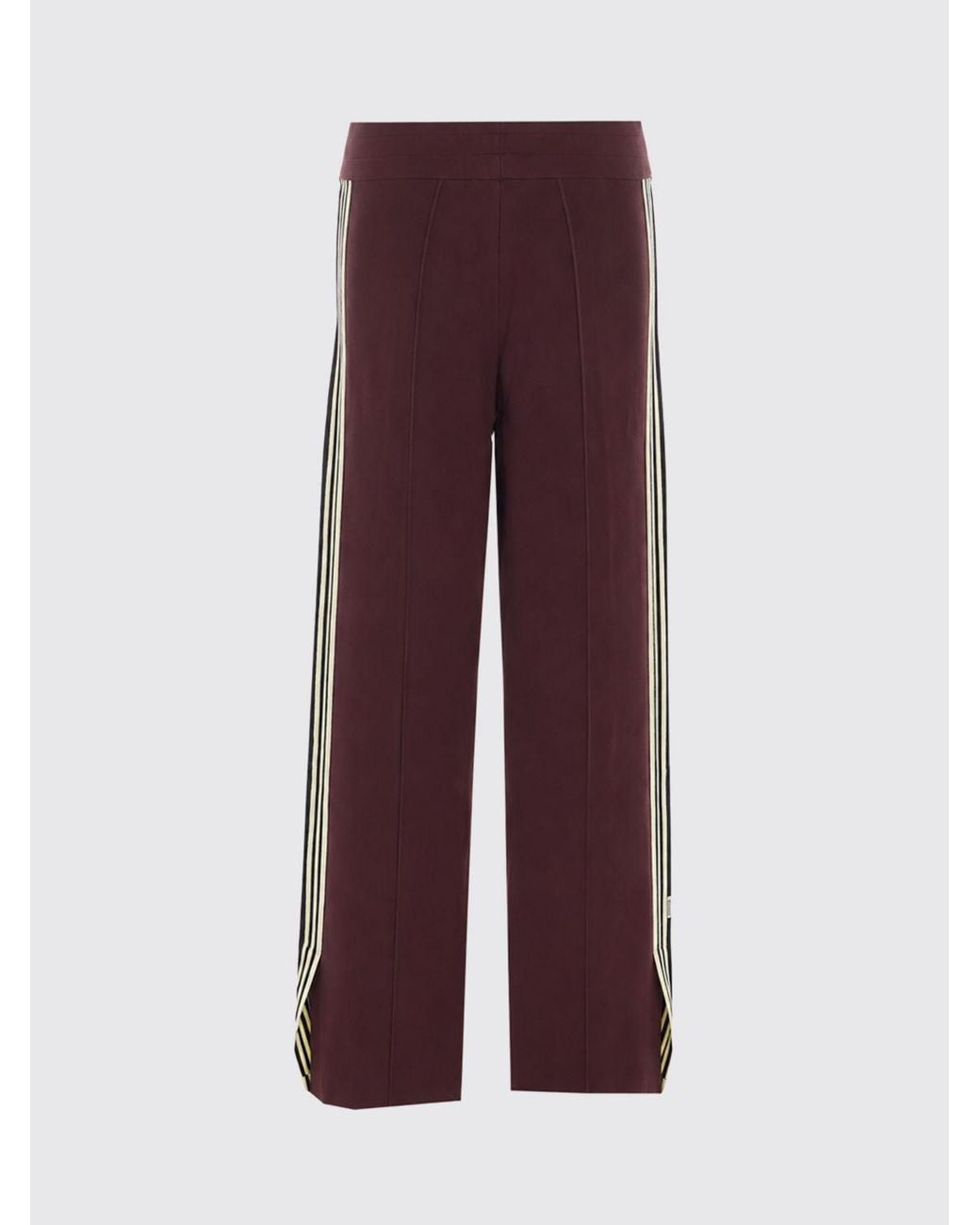 Autry Red Wool And Cashmere Knit Jogging Trousers With A High-Rise Drawstring Waist