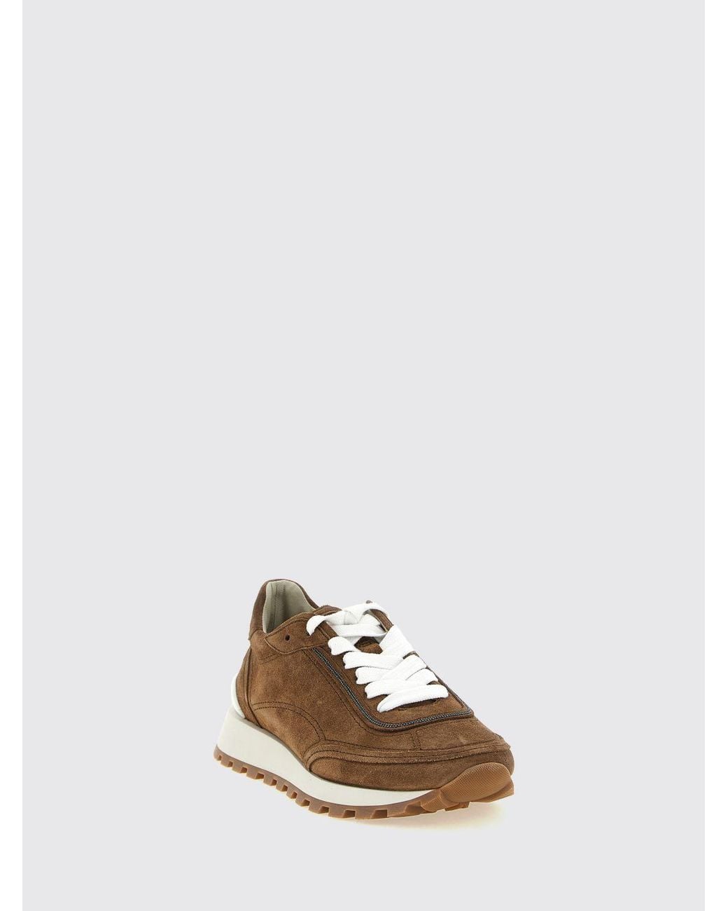 Brunello Cucinelli Brown Calfskin Low Top Sneakers