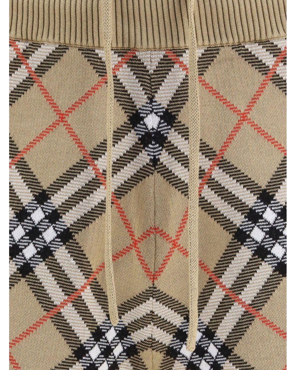 Burberry Natural Vintage Check Cotton-Blend Drawstring Shorts for men