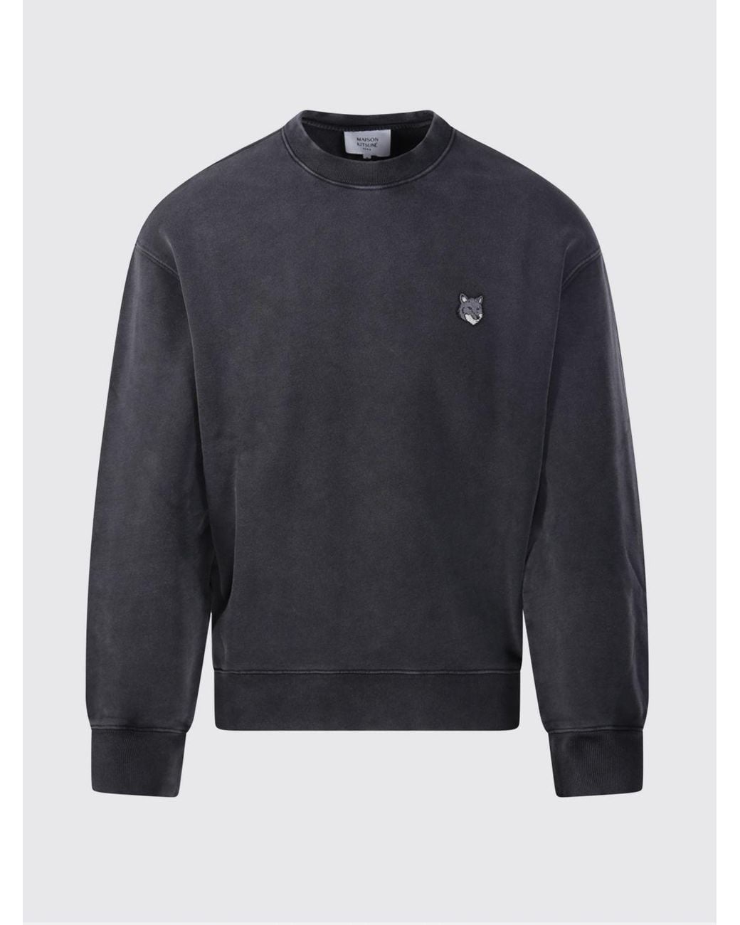 Maison Kitsuné Blue Maison KitsunÉ Cotton Crew-Neck Sweatshirt With Embroidered Chillax Fox Logo for men