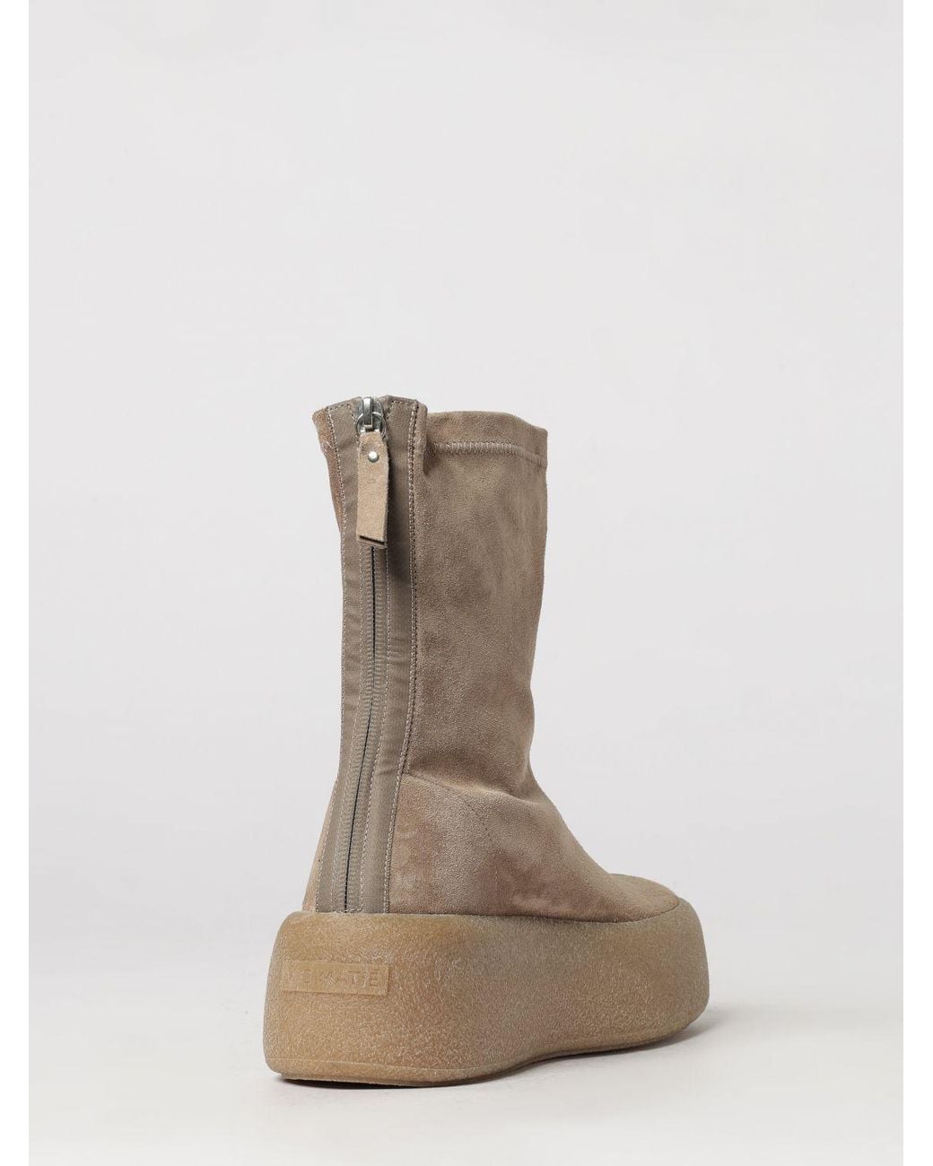 Vic Matié Brown Vic MatiÉ Suede Ankle Boots With A Platform Sole And Back Zip