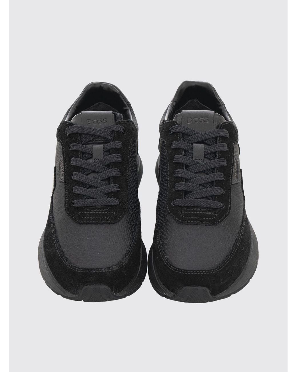 Boss Black Nylon And Suede Sneakers for men