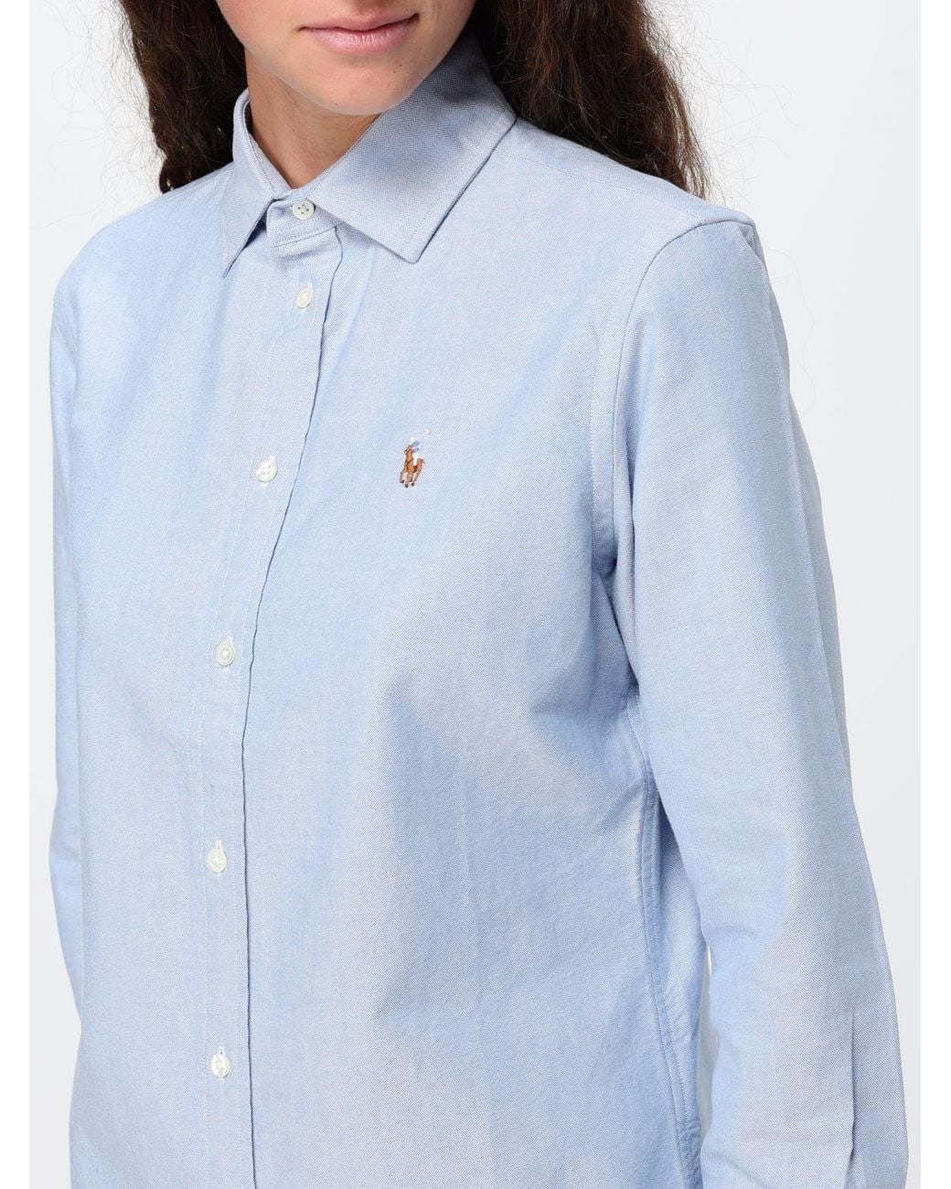 Polo Ralph Lauren Blue Pony Logo Embroidered Cotton Shirt