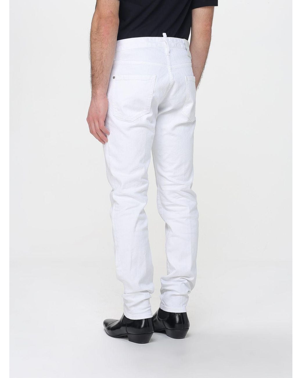 DSquared² White Dyed Teddy Stretch Denim Jeans for men