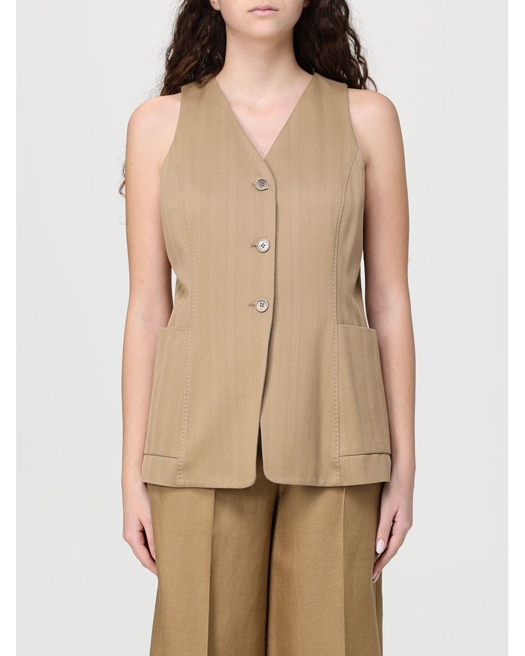 Max Mara Natural Single-Breasted Vest