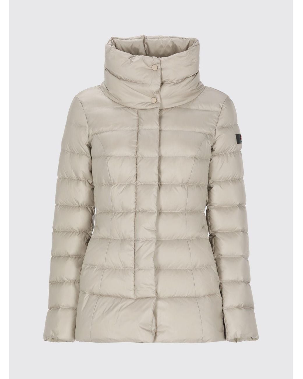 Peuterey Natural Flagstaff Quilted Water-Repellent Short Puffer Jacket With High Neck