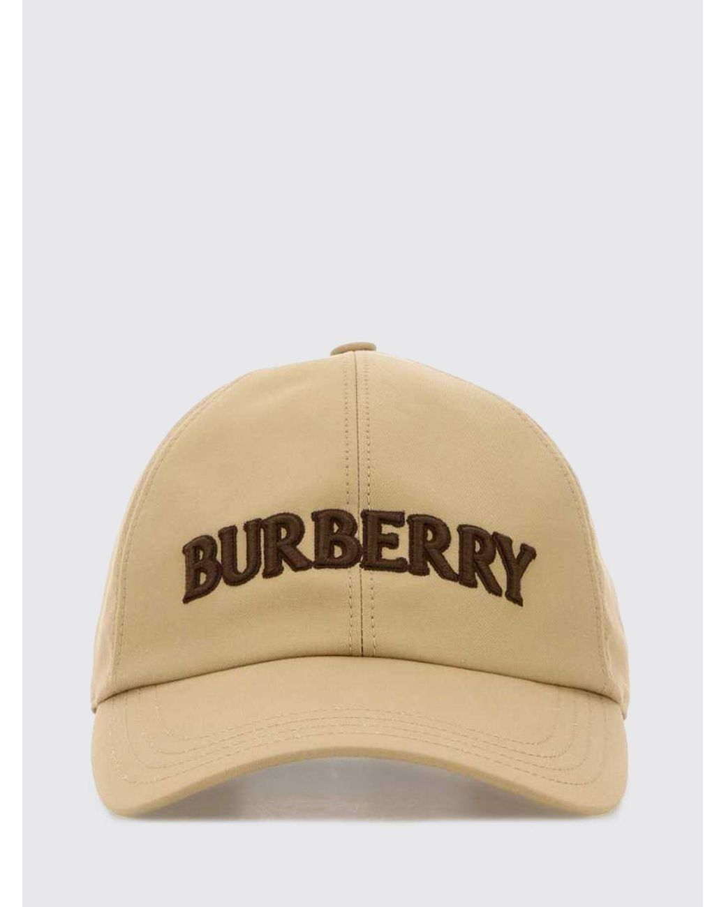 Burberry Natural Cotton Twill Hat With Embroidered Logo