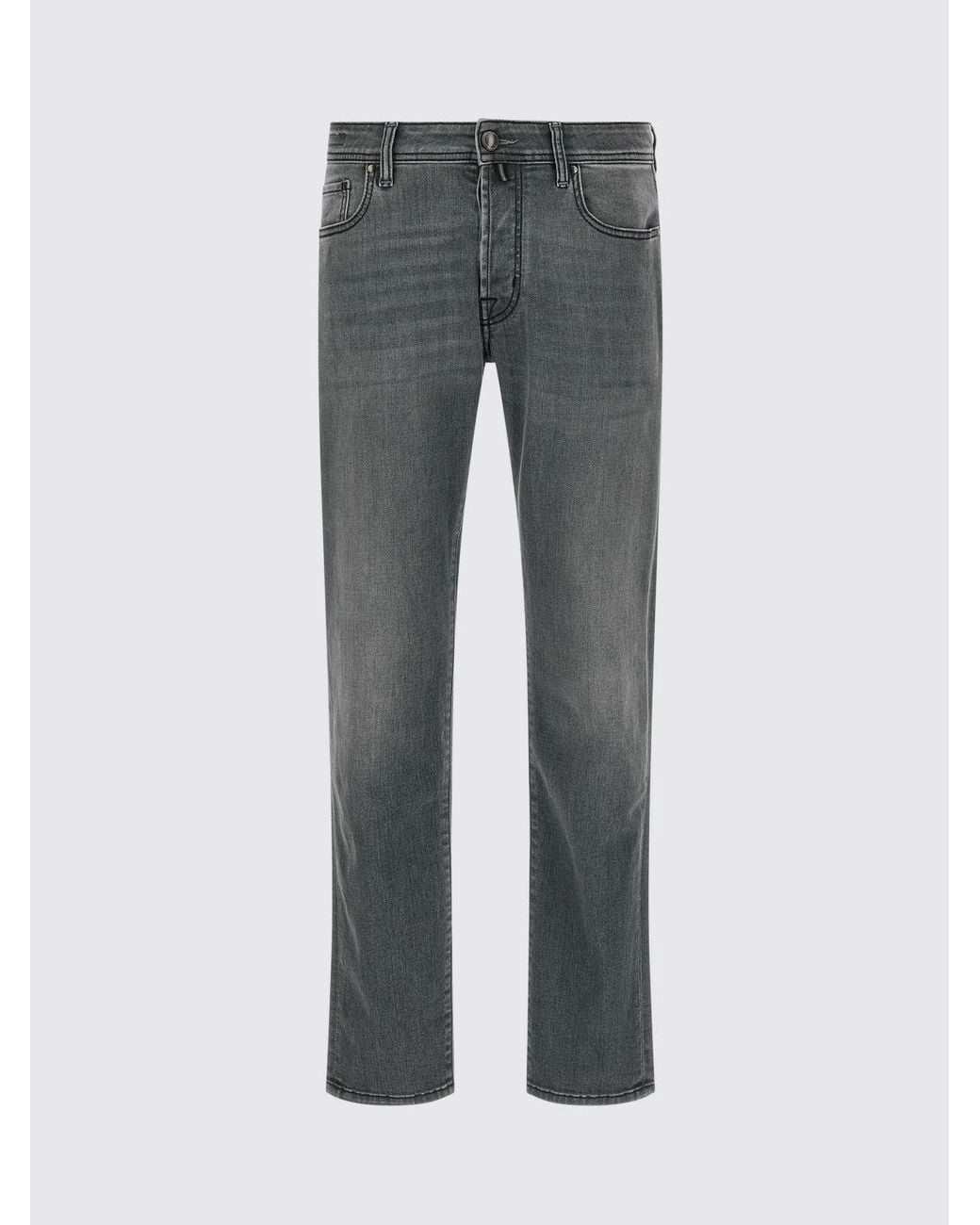 Jacob Cohen Gray Skinny Fit Five-Pocket Stretch Cotton Denim Jeans for men