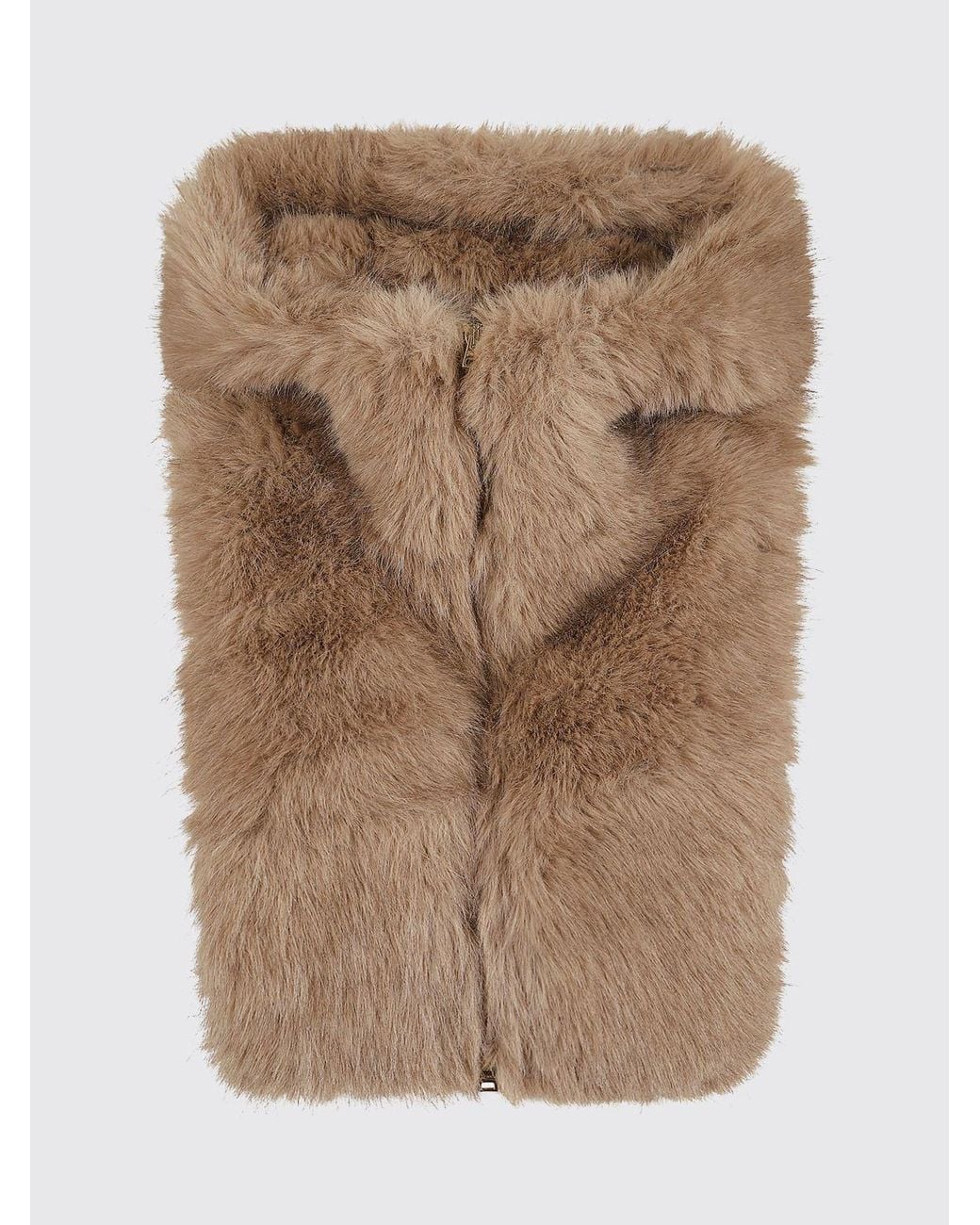 Herno Natural Soft Faux Fur Scarf Collar With Concealed Closure
