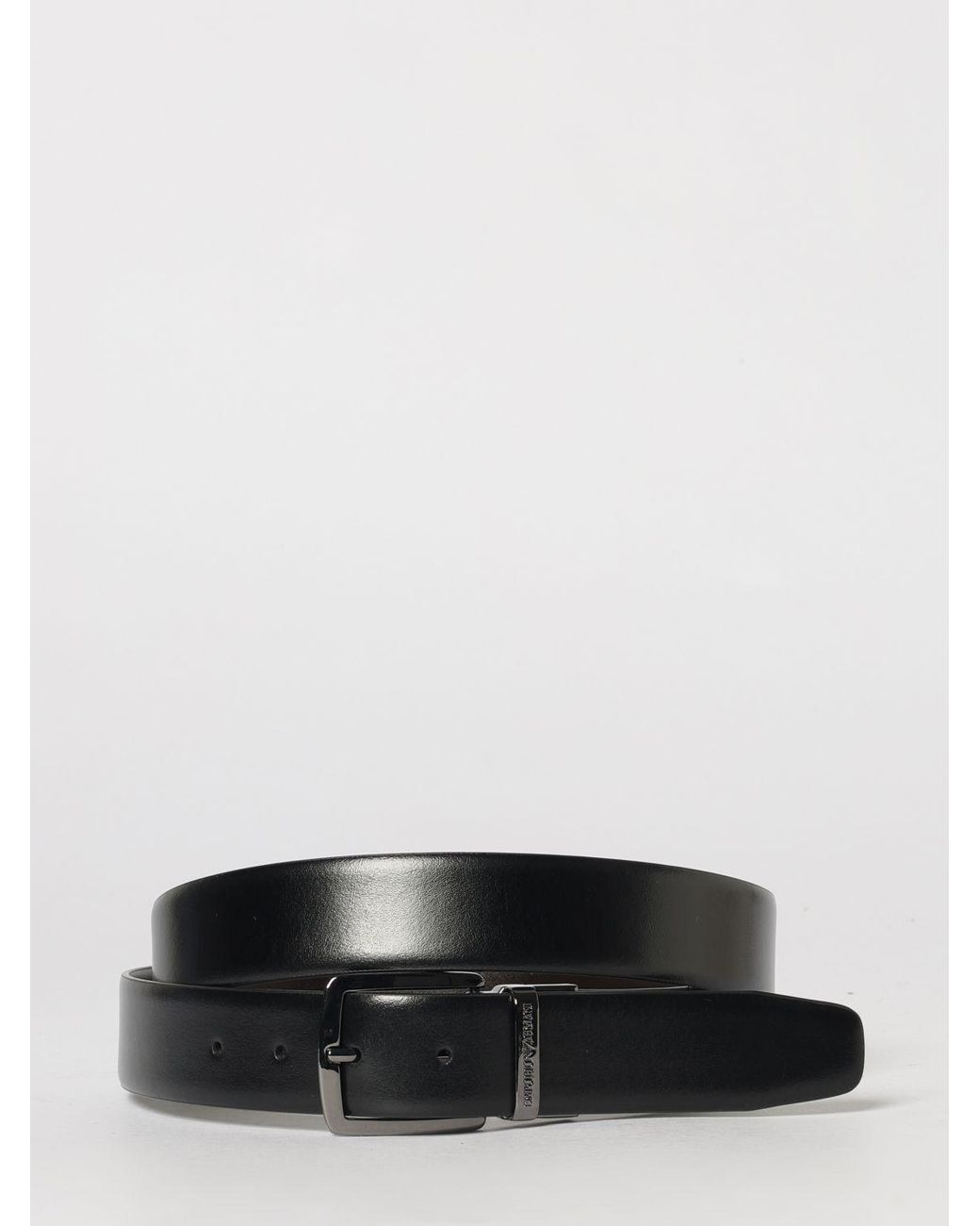 Emporio Armani White Reversible Leather Belt for men