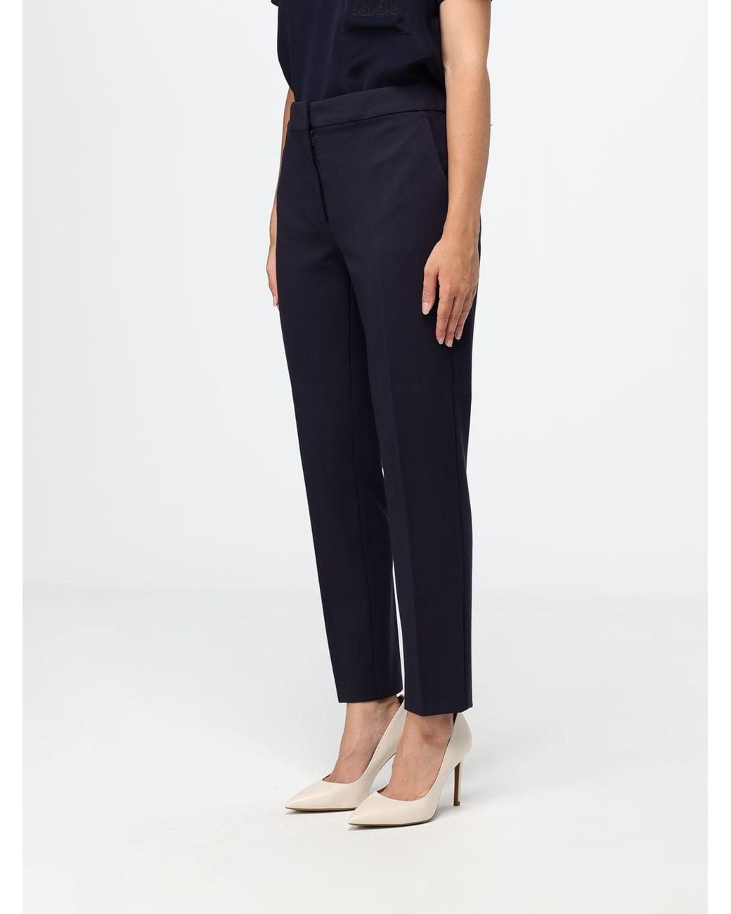 Max Mara Blue Pegno Slim Fit Chino Trousers