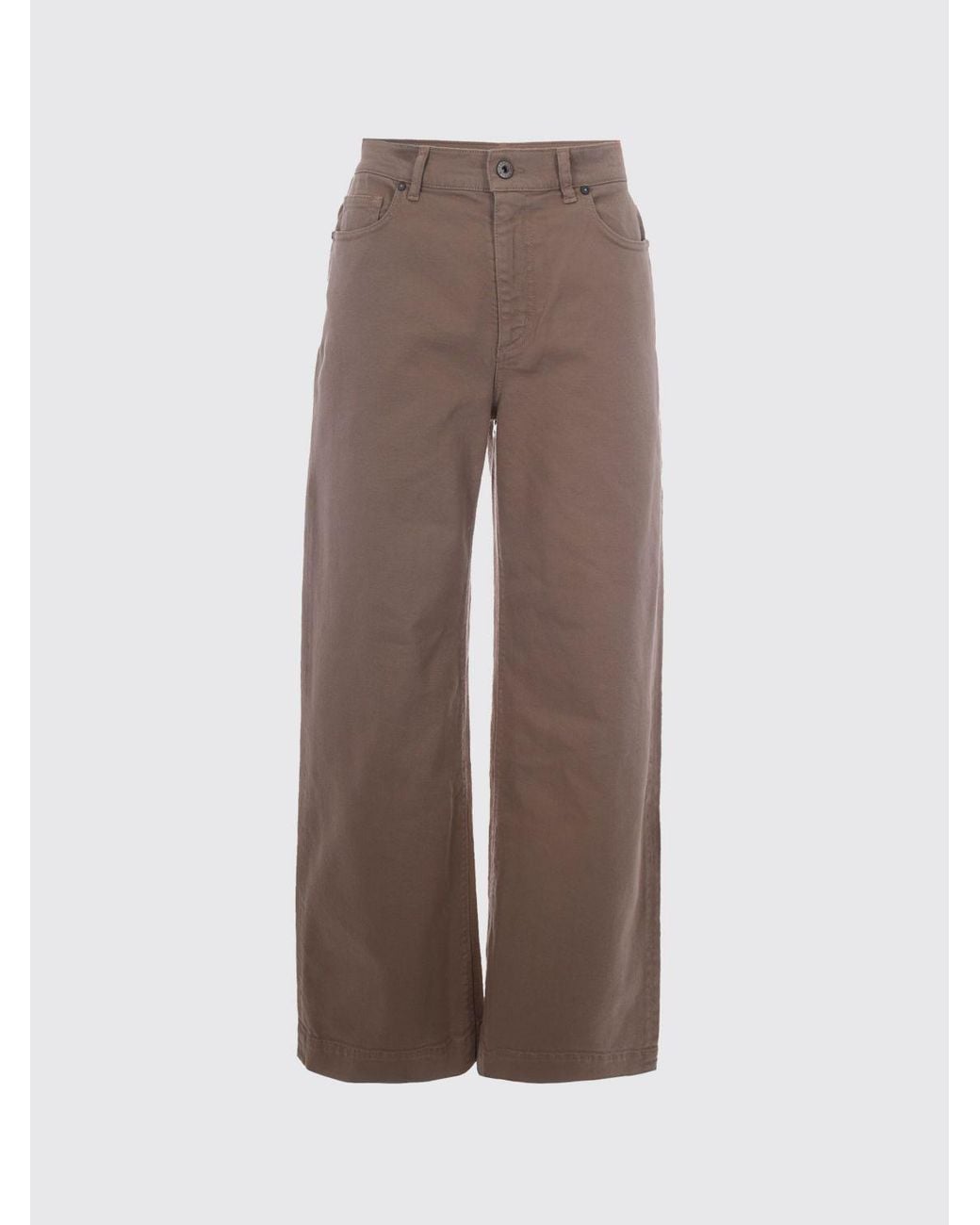 P.A.R.O.S.H. Brown High-Waisted Wide-Leg Jeans P.A.R.O.S.H