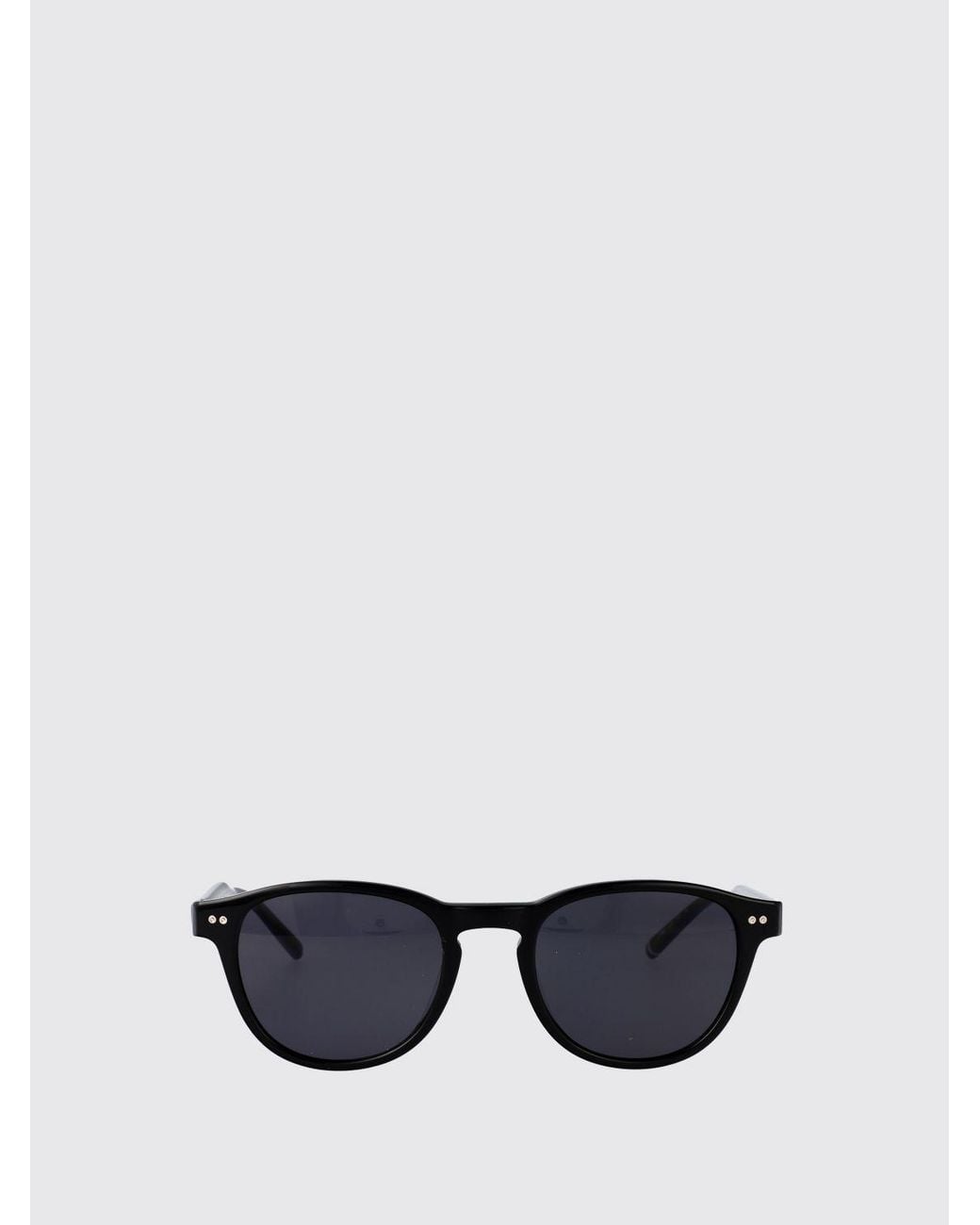 Tommy Hilfiger Black Rounded Acetate Sunglasses With Contrasting Logo for men
