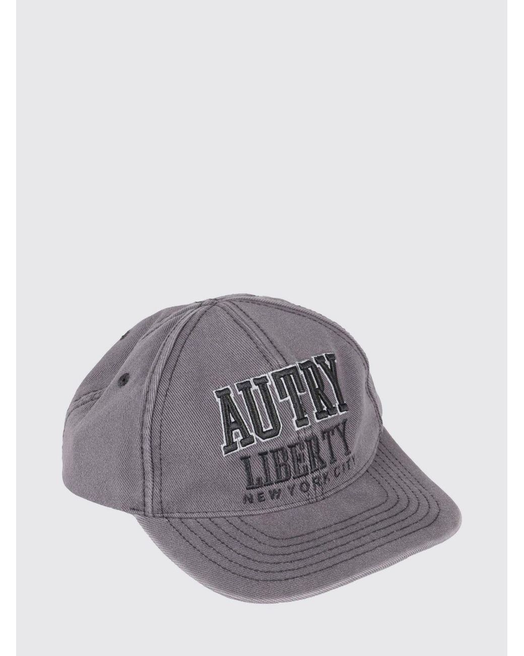 Autry Gray Cotton Twill Cap With Embroidered Logo for men