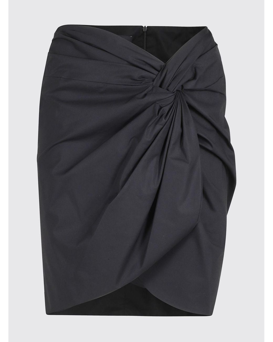FEDERICA TOSI Black Asymmetric Cotton Poplin Skirt