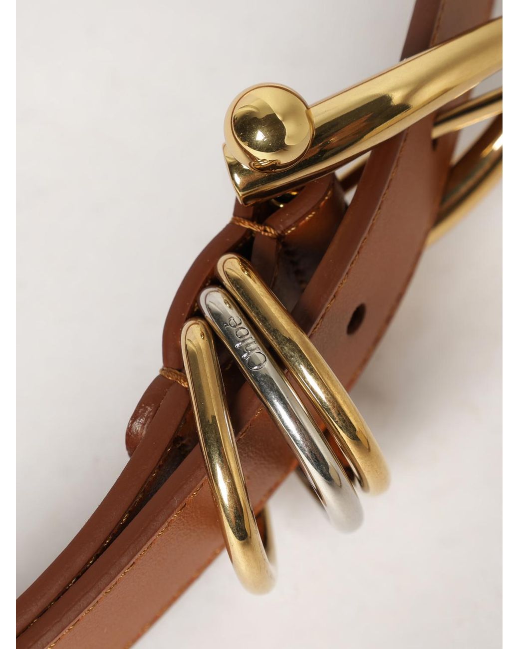 Chloé Brown ChloÉ Bracelet Smooth Calfskin Leather Belt With Buckle