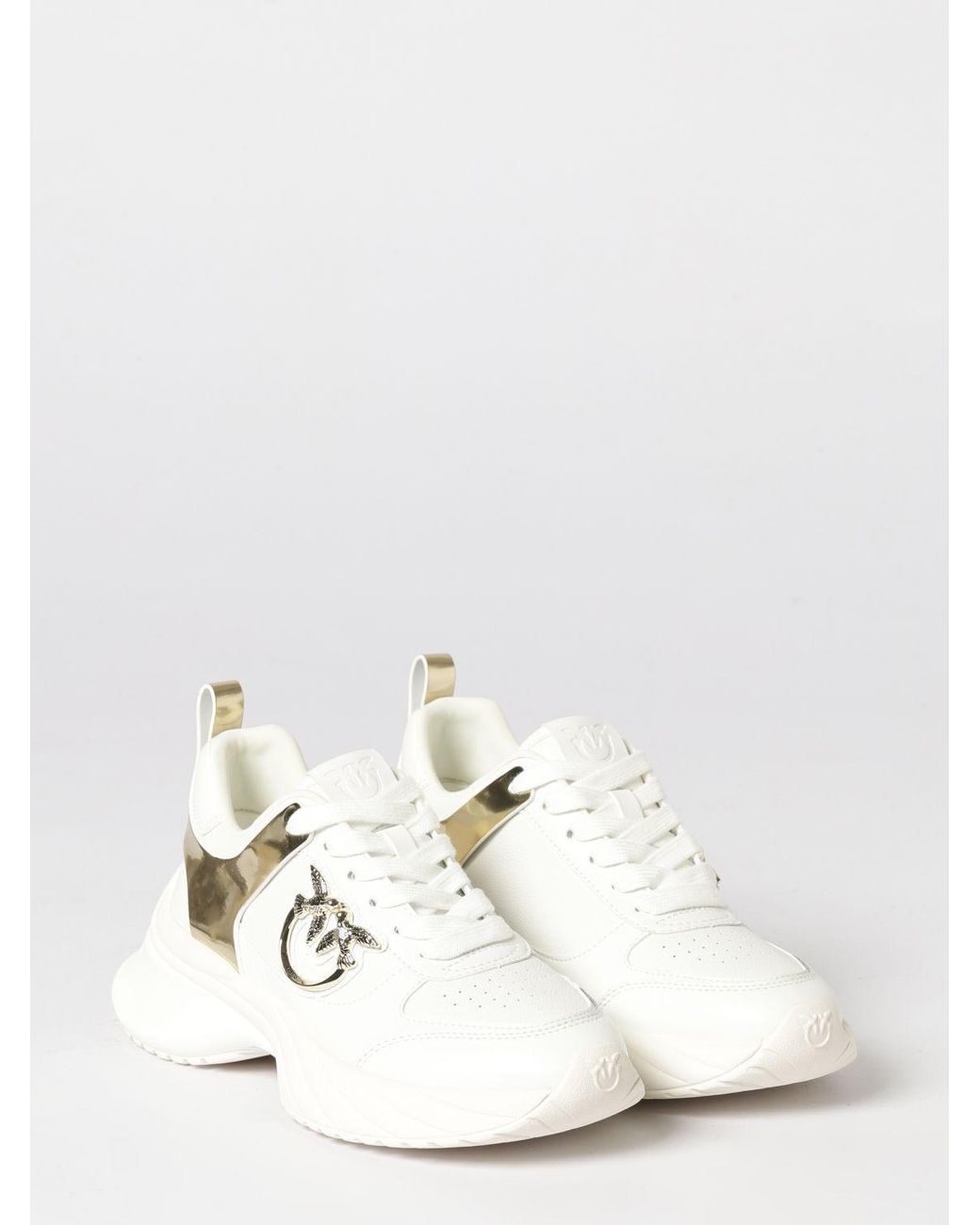 Pinko White Ariel Leather Sneakers