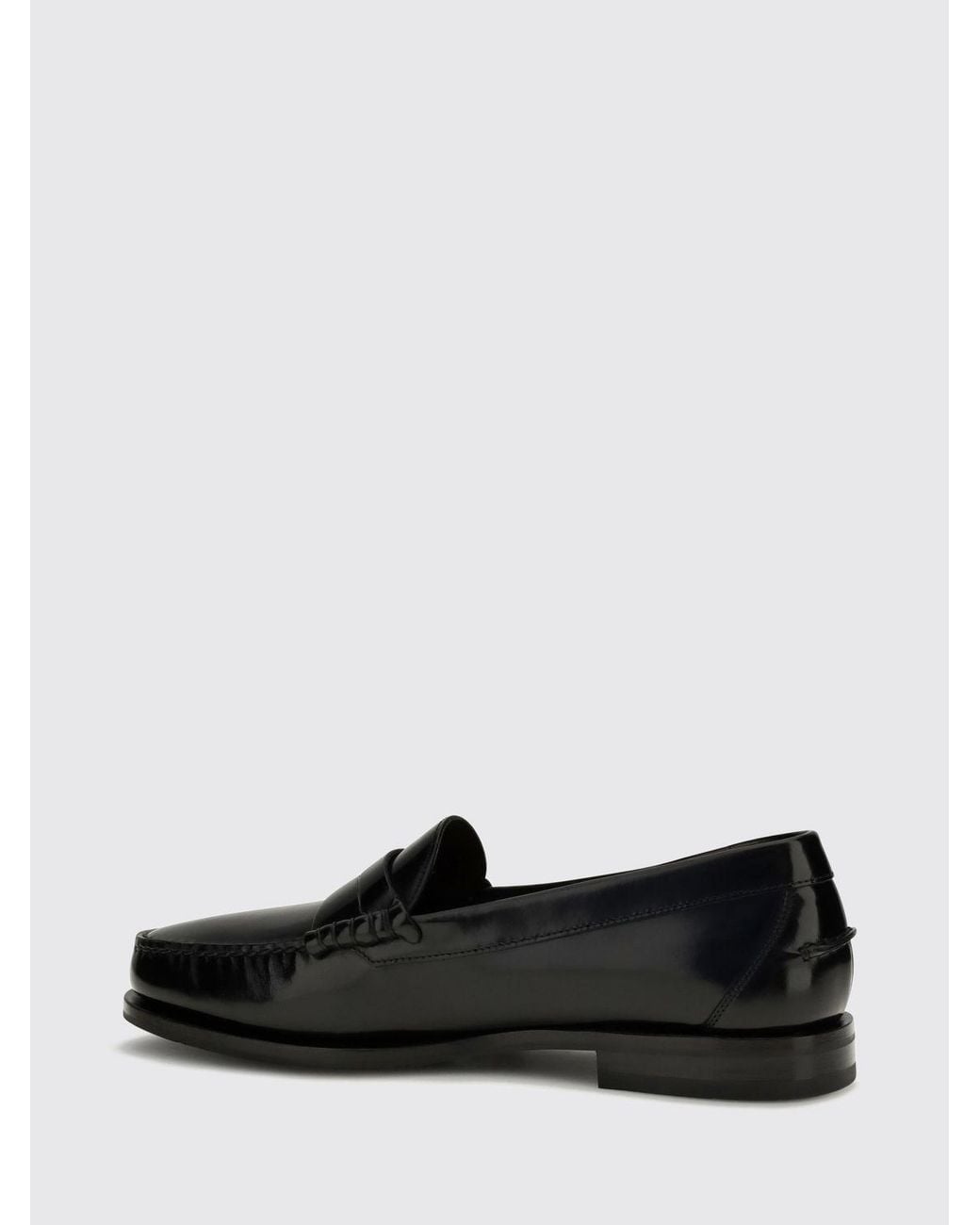 Santoni White Calf Leather Penny Loafers With Saddle Strap And Raised Apron Toe for men