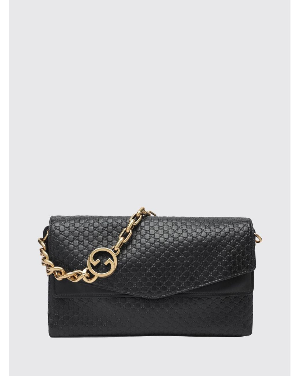 Gucci Black Embossed Gg Monogram Leather Bag