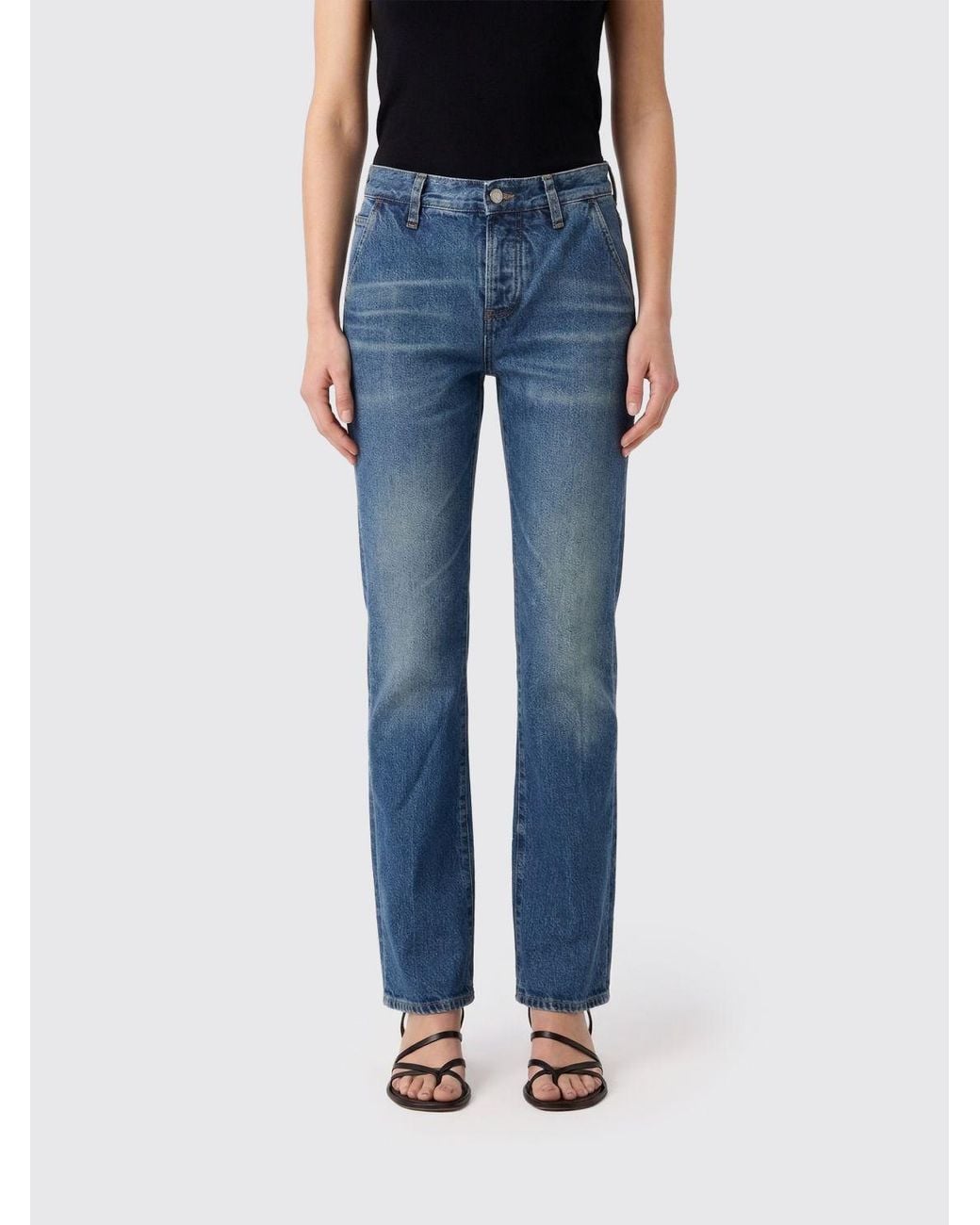 FRAME Blue Cotton Slim Fit Jeans