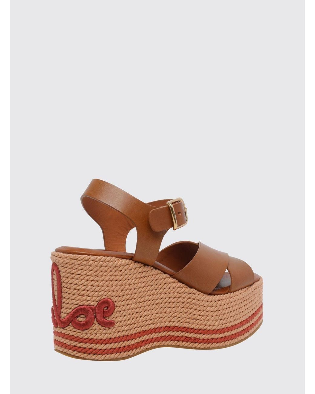 Chloé Brown ChloÉ High Wedge Sandals