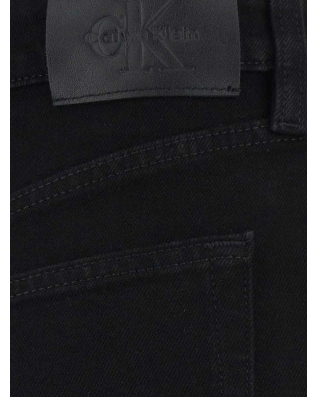 Calvin Klein Blue Mid-Rise Flared Stretch Jeans