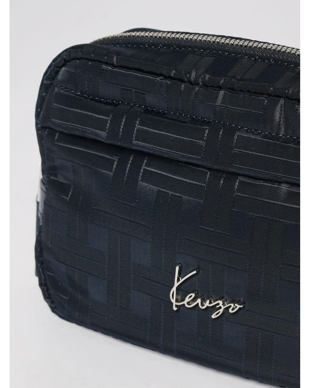 KENZO Black Printed Polyester Belt Bag for men