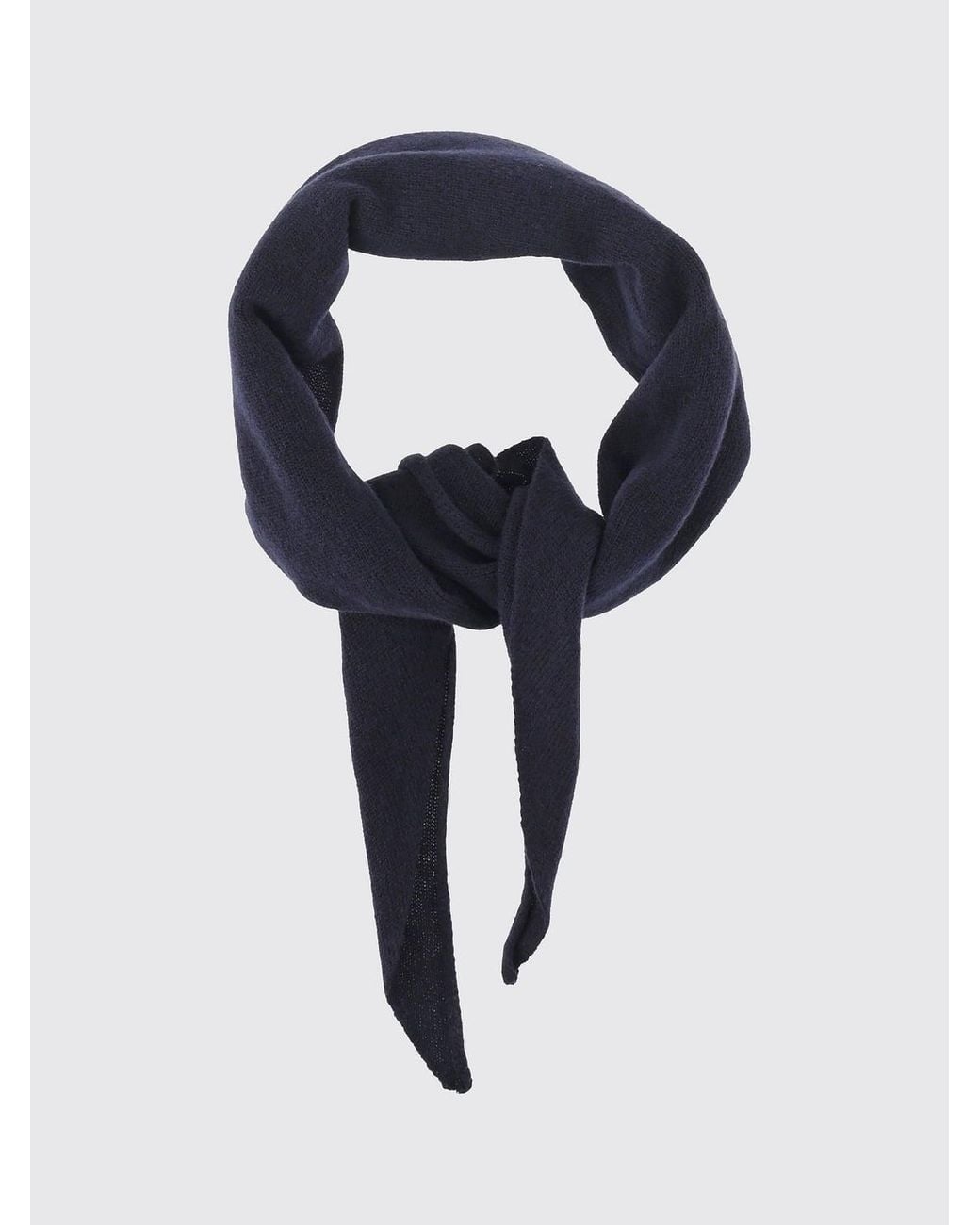 Alysi Blue Triangular Merino Wool And Cashmere Blend Scarf