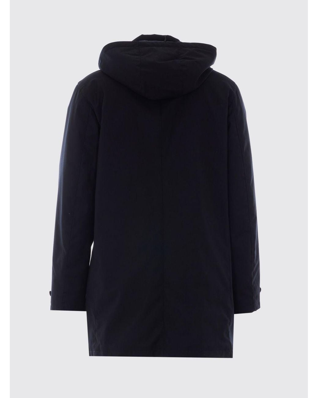 Add Blue Short Hooded Waterproof Parka With Concealed Fastening for men