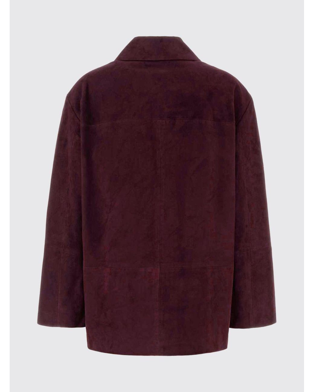 Max Mara Purple Suede Lambskin Shirt Jacket With Pockets