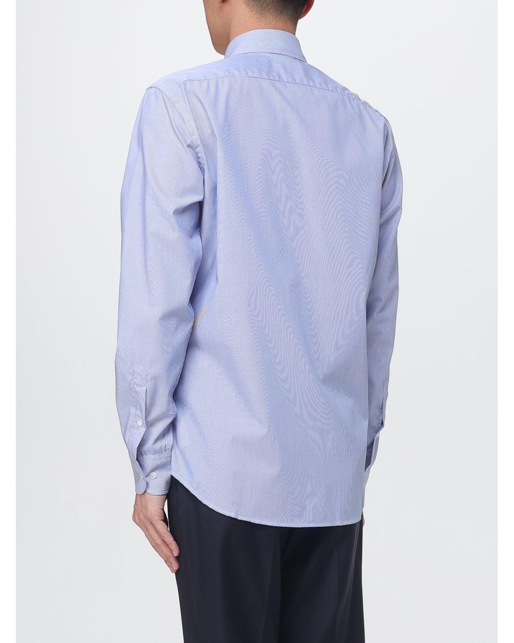 Brooksfield Blue Striped Poplin Shirt for men