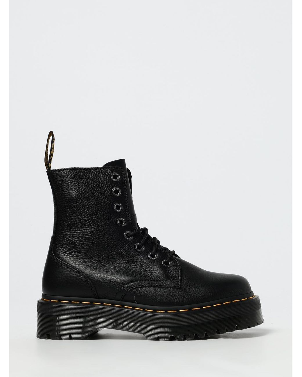 Dr. Martens Black Jadon Iii Pisa Leather Platform Ankle Boots